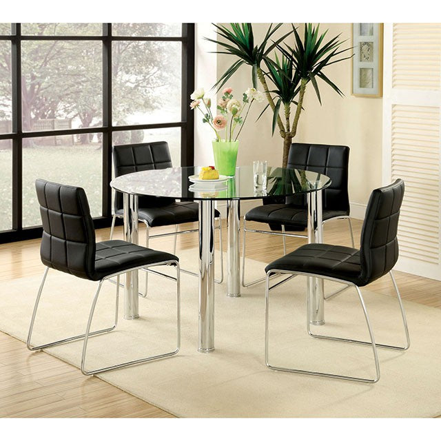 Kona I Chrome Round Dining Table - Furniture 4 Less Outlet (Salinas,CA)