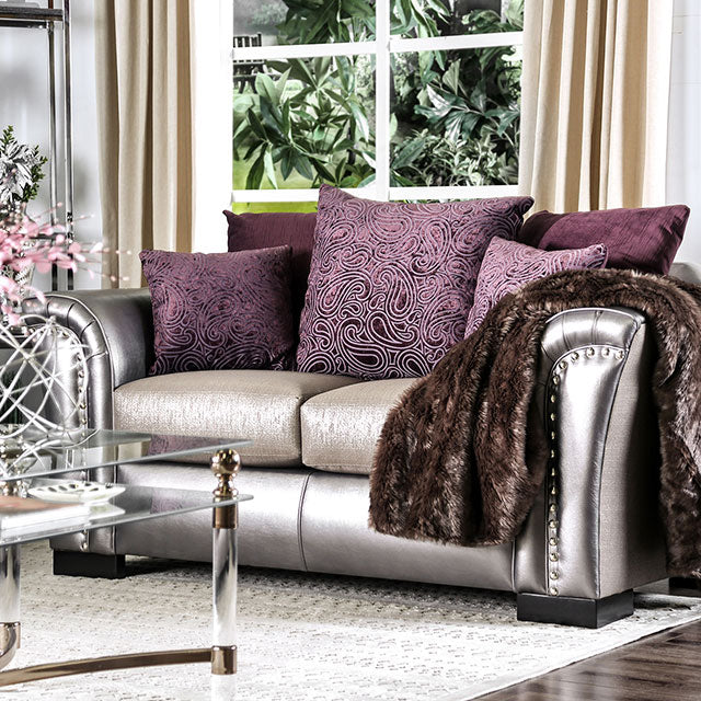Benigno Love Seat Silver & Gray - Furniture 4 Less Outlet (Salinas,CA)