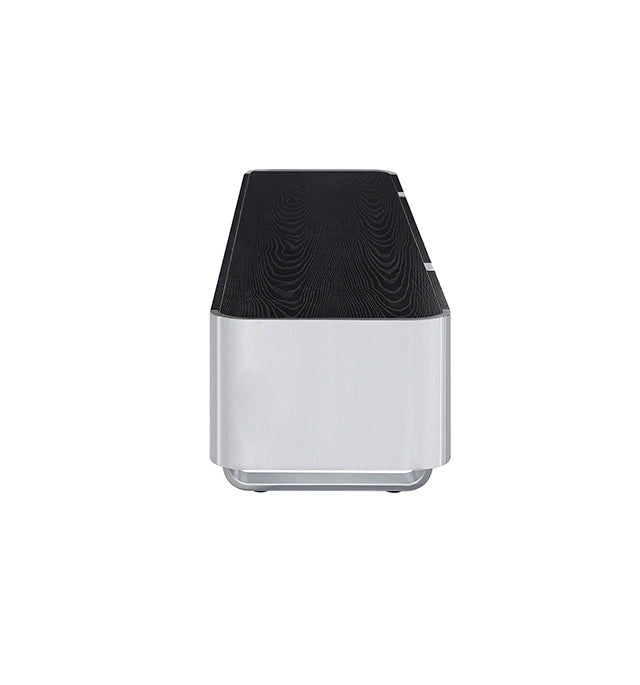 Leknes TV Stand Black w/ Silver Frame