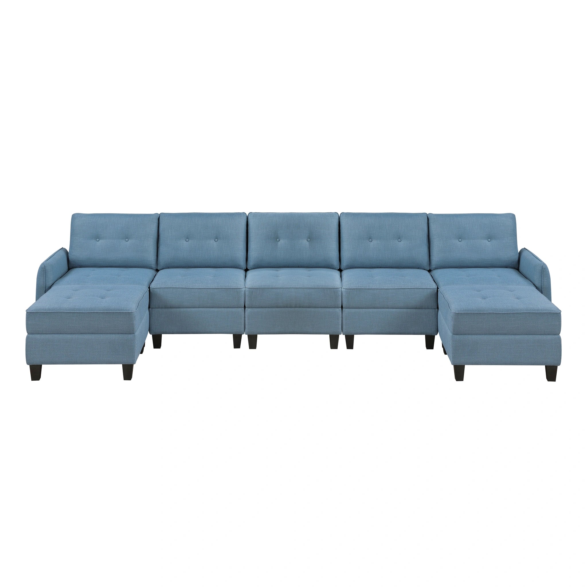 Garren-(7)7-Piece Sectional with Storage and Two Ottomans image