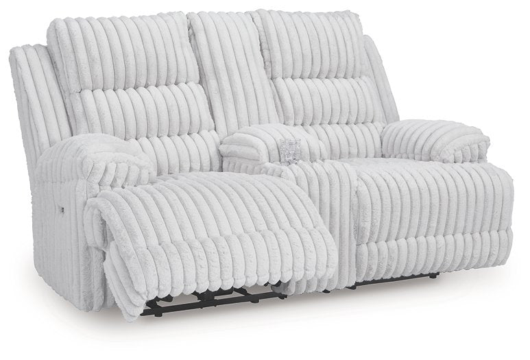 Rhines Falls Power Reclining Loveseat with Console - Furniture 4 Less Outlet (Salinas,CA)