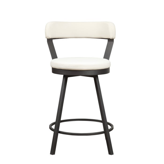 5566-24WT - Swivel Counter Height Chair, White