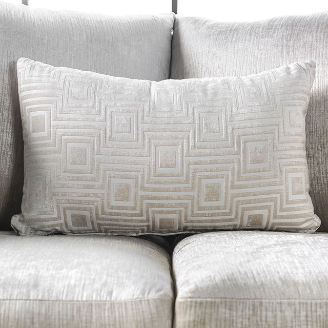 Benigno Love Seat Silver & Gray