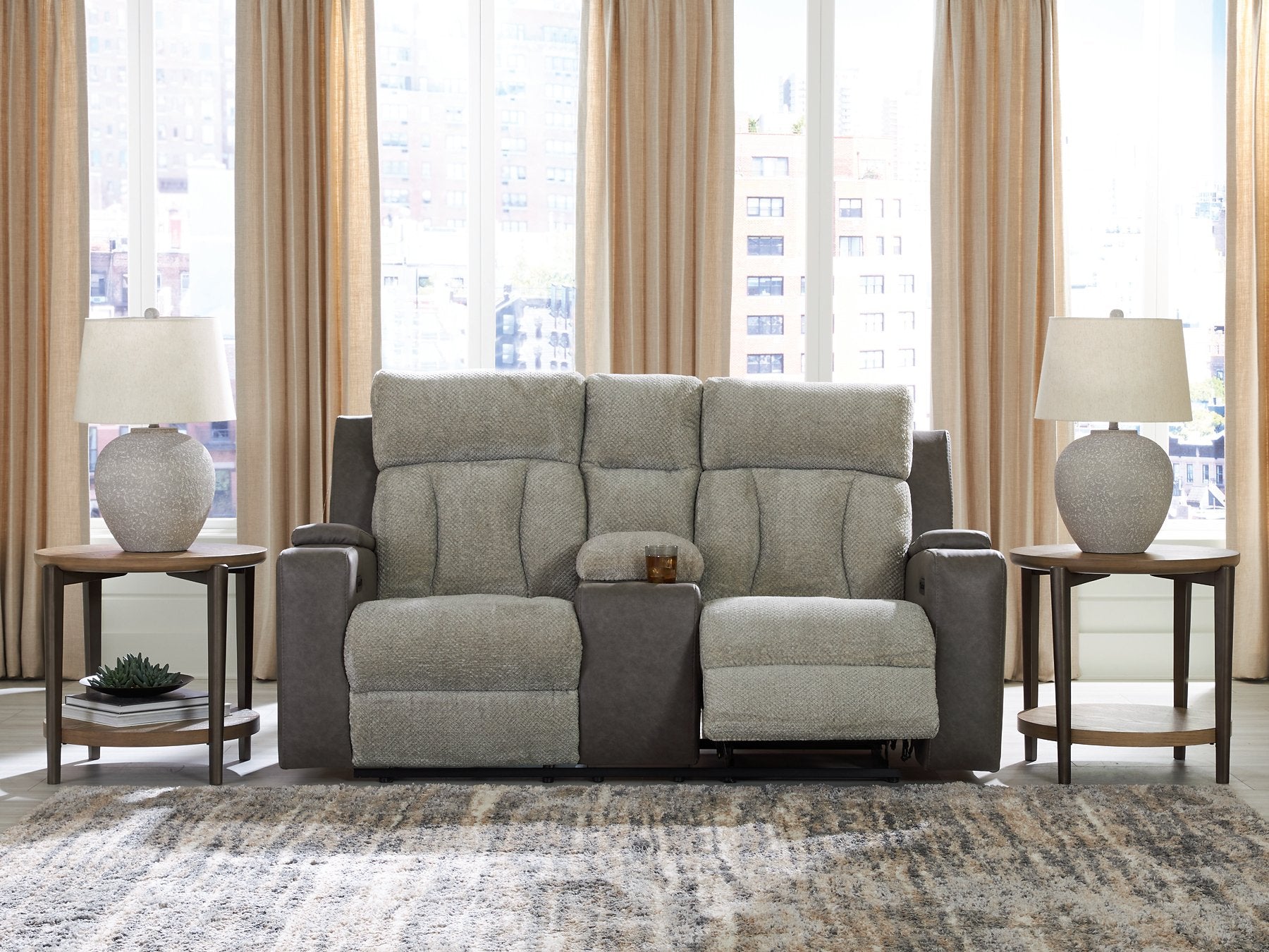 WhipLash Power Reclining Loveseat with Console - Furniture 4 Less Outlet (Salinas,CA)
