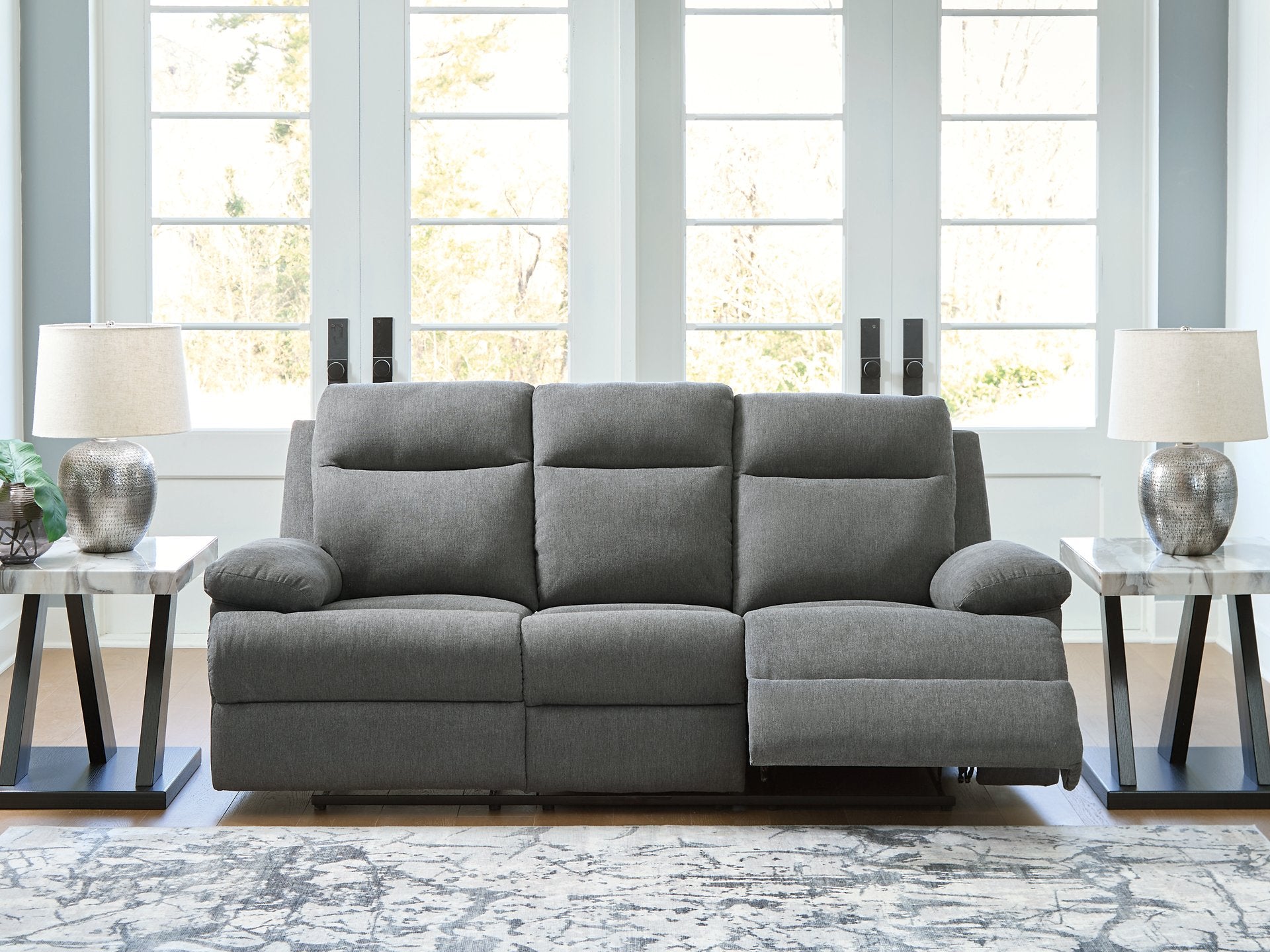 Side-Swipe Reclining Sofa with Drop Down Table - Furniture 4 Less Outlet (Salinas,CA)