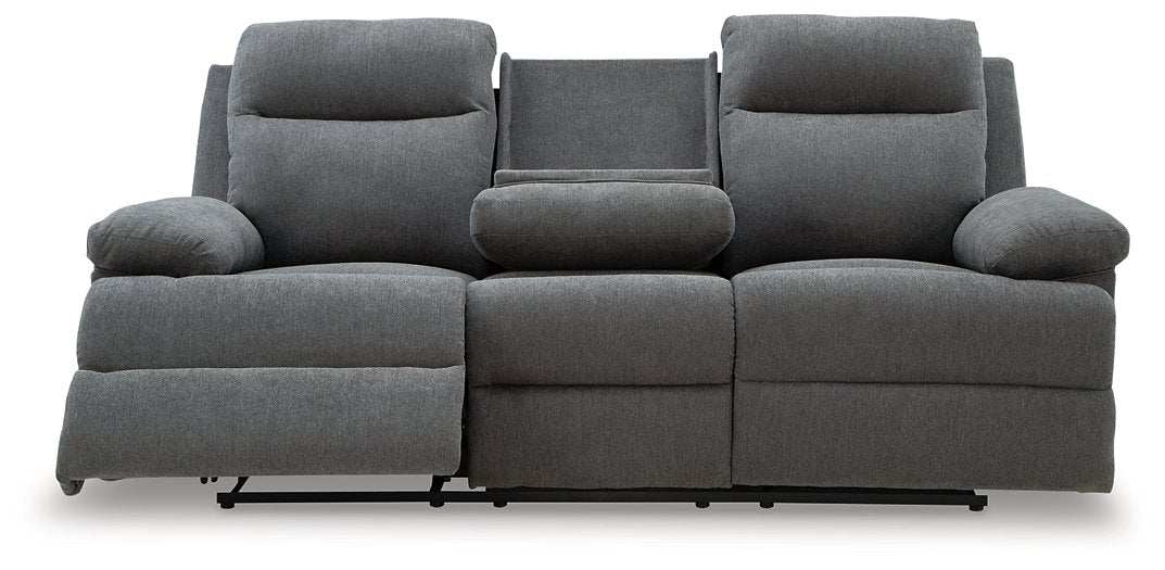 Side-Swipe Reclining Sofa with Drop Down Table - Furniture 4 Less Outlet (Salinas,CA)