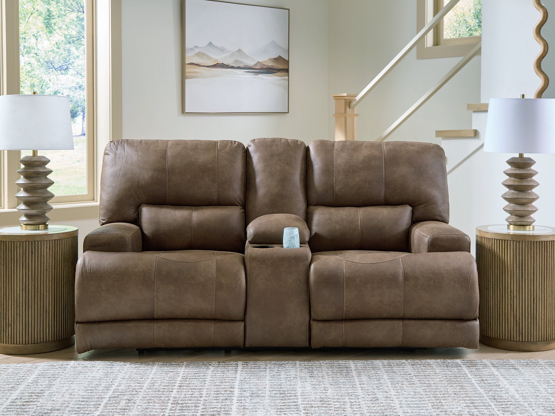 Beckley Place Power Reclining Loveseat with Console - Furniture 4 Less Outlet (Salinas,CA)