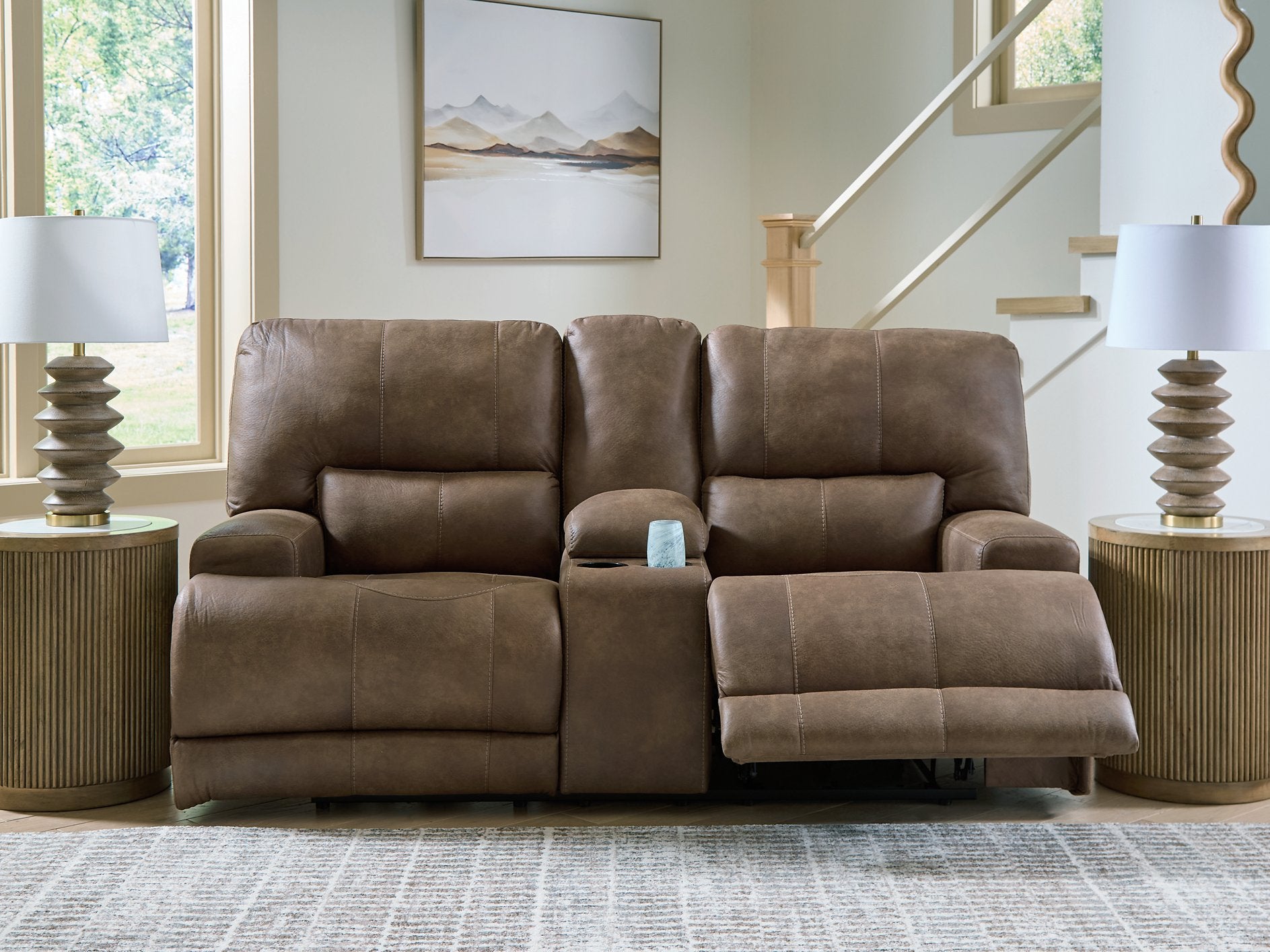 Beckley Place Power Reclining Loveseat with Console - Furniture 4 Less Outlet (Salinas,CA)