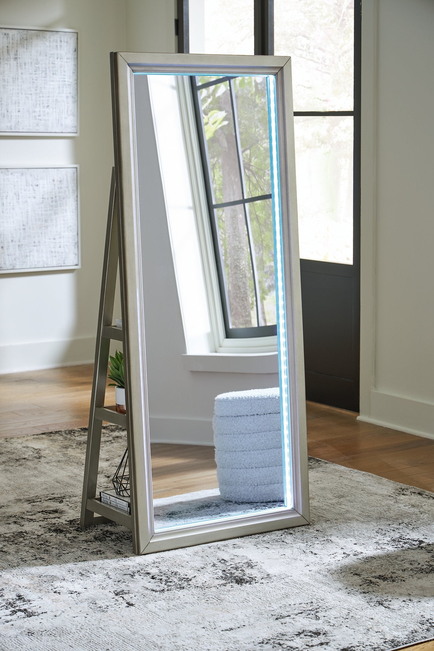 Evesen Floor Standing Mirror/Storage - Furniture 4 Less Outlet (Salinas,CA)