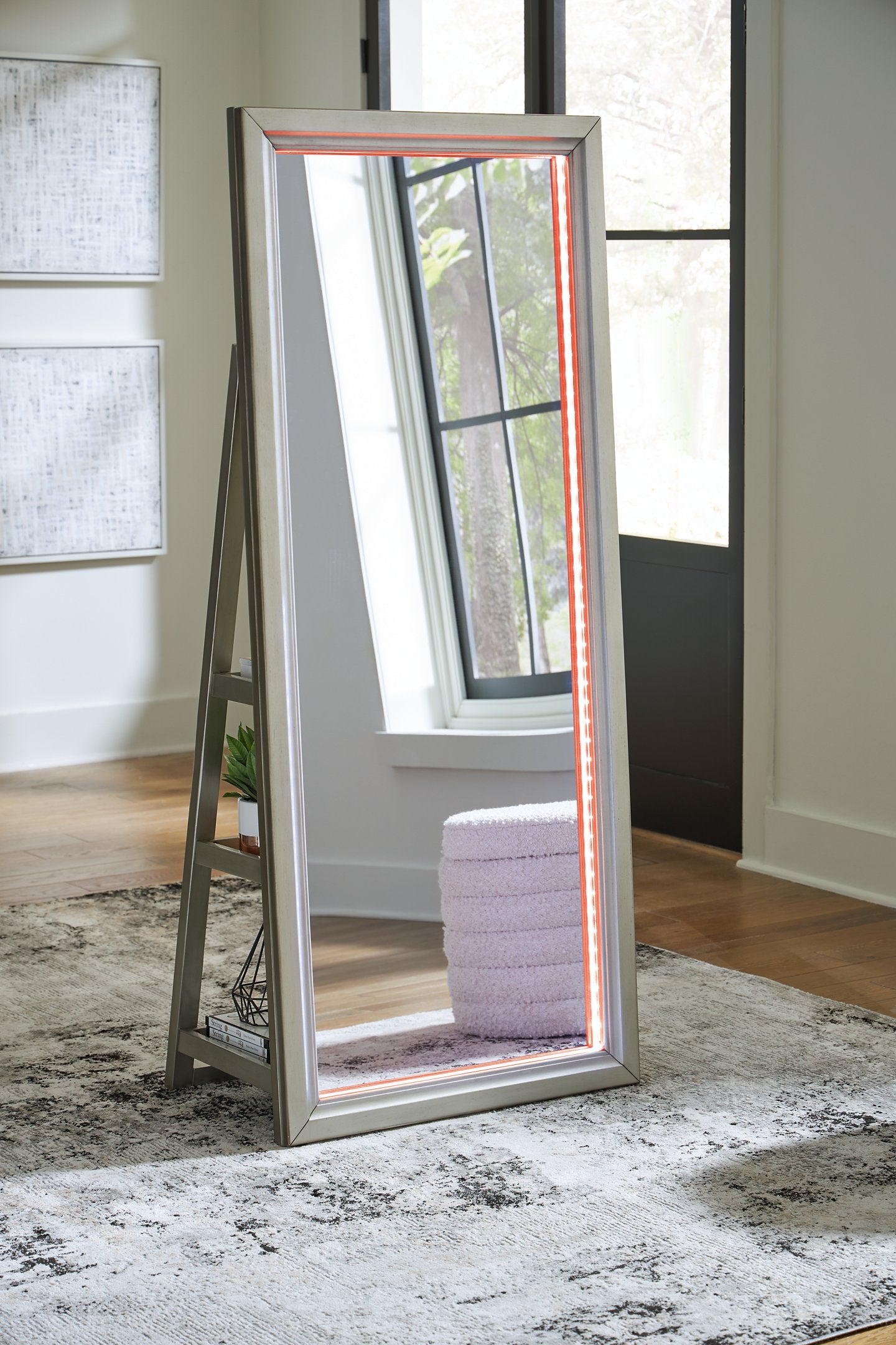 Evesen Floor Standing Mirror/Storage - Furniture 4 Less Outlet (Salinas,CA)