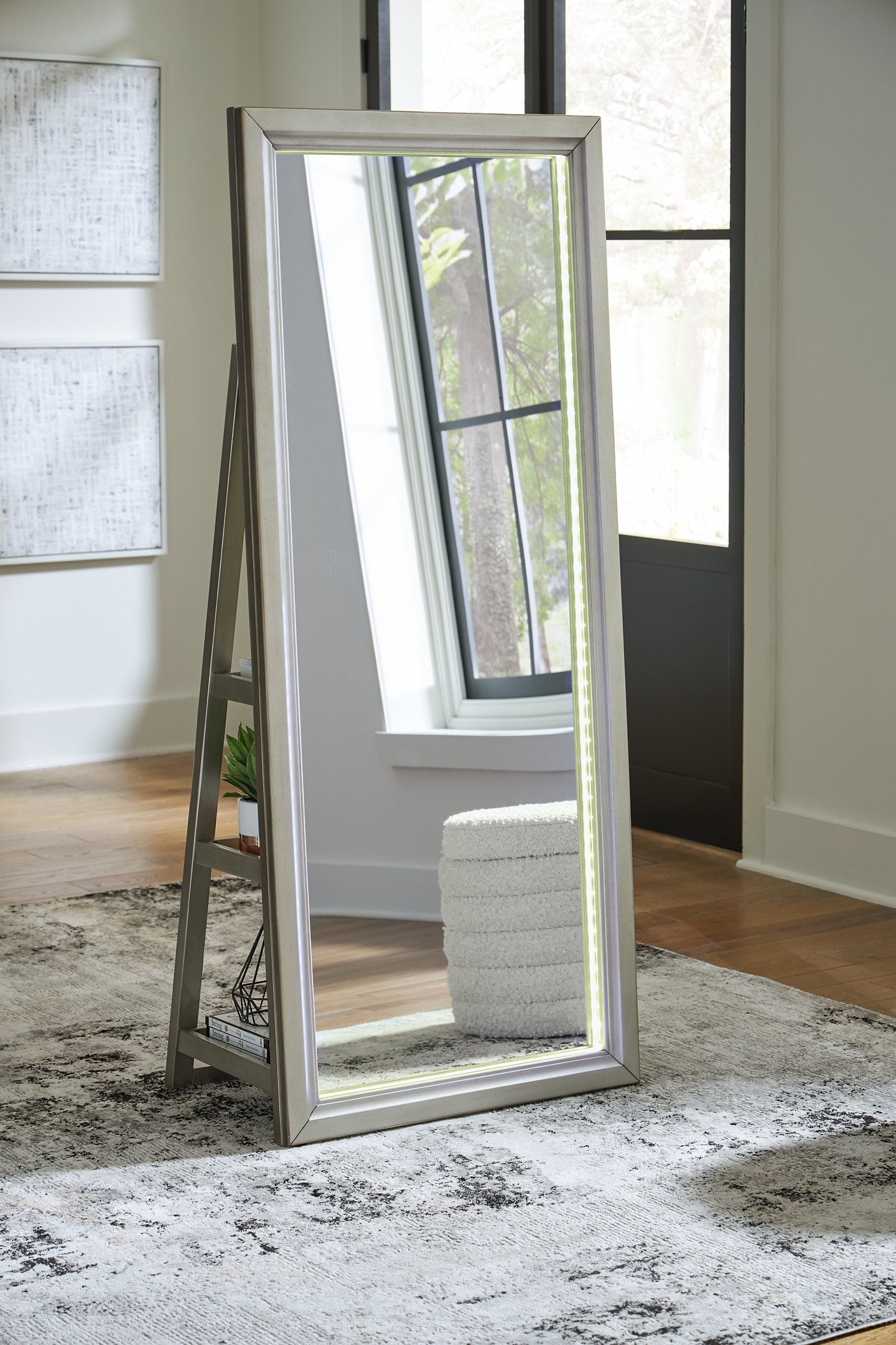 Evesen Floor Standing Mirror/Storage - Furniture 4 Less Outlet (Salinas,CA)