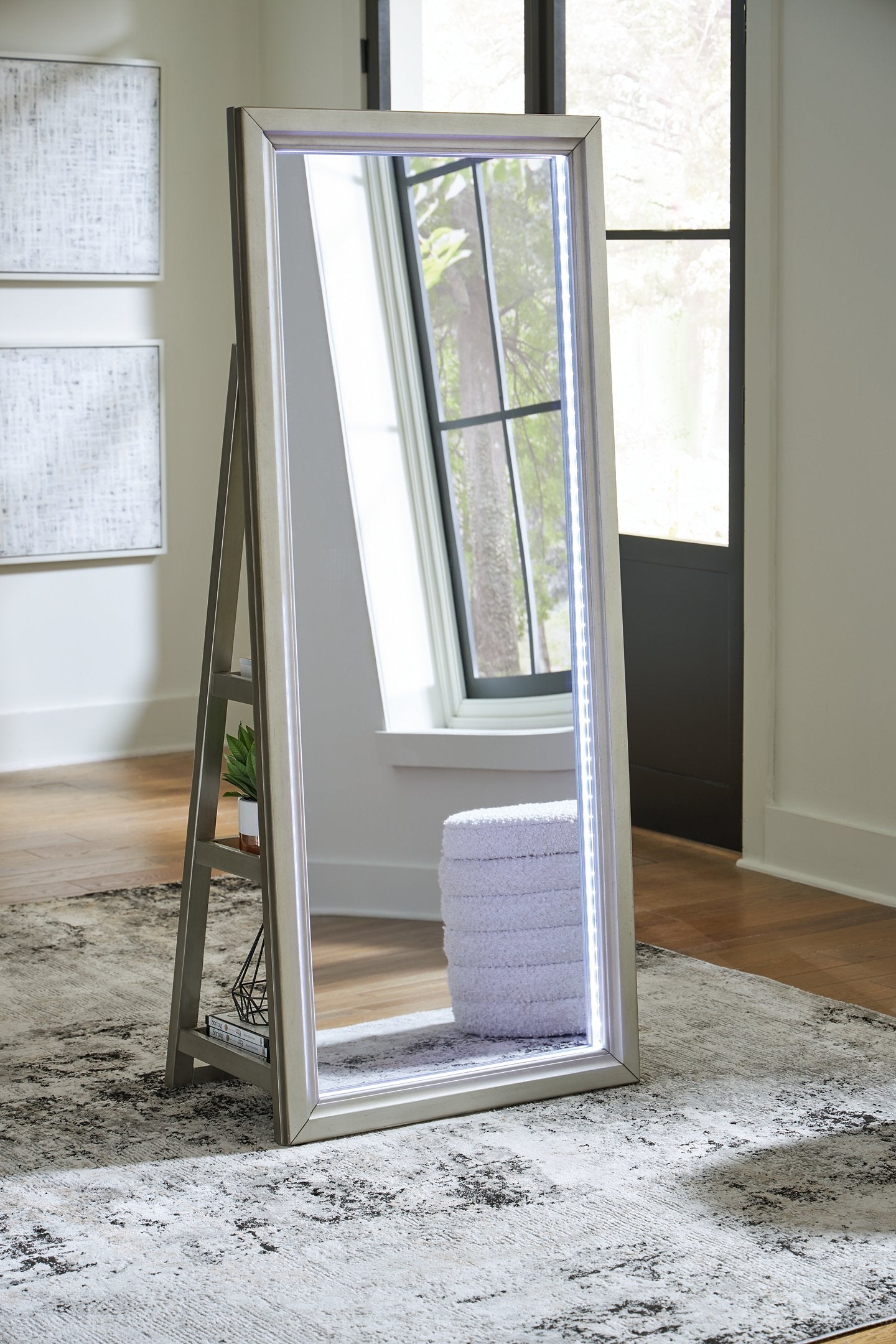 Evesen Floor Standing Mirror/Storage - Furniture 4 Less Outlet (Salinas,CA)