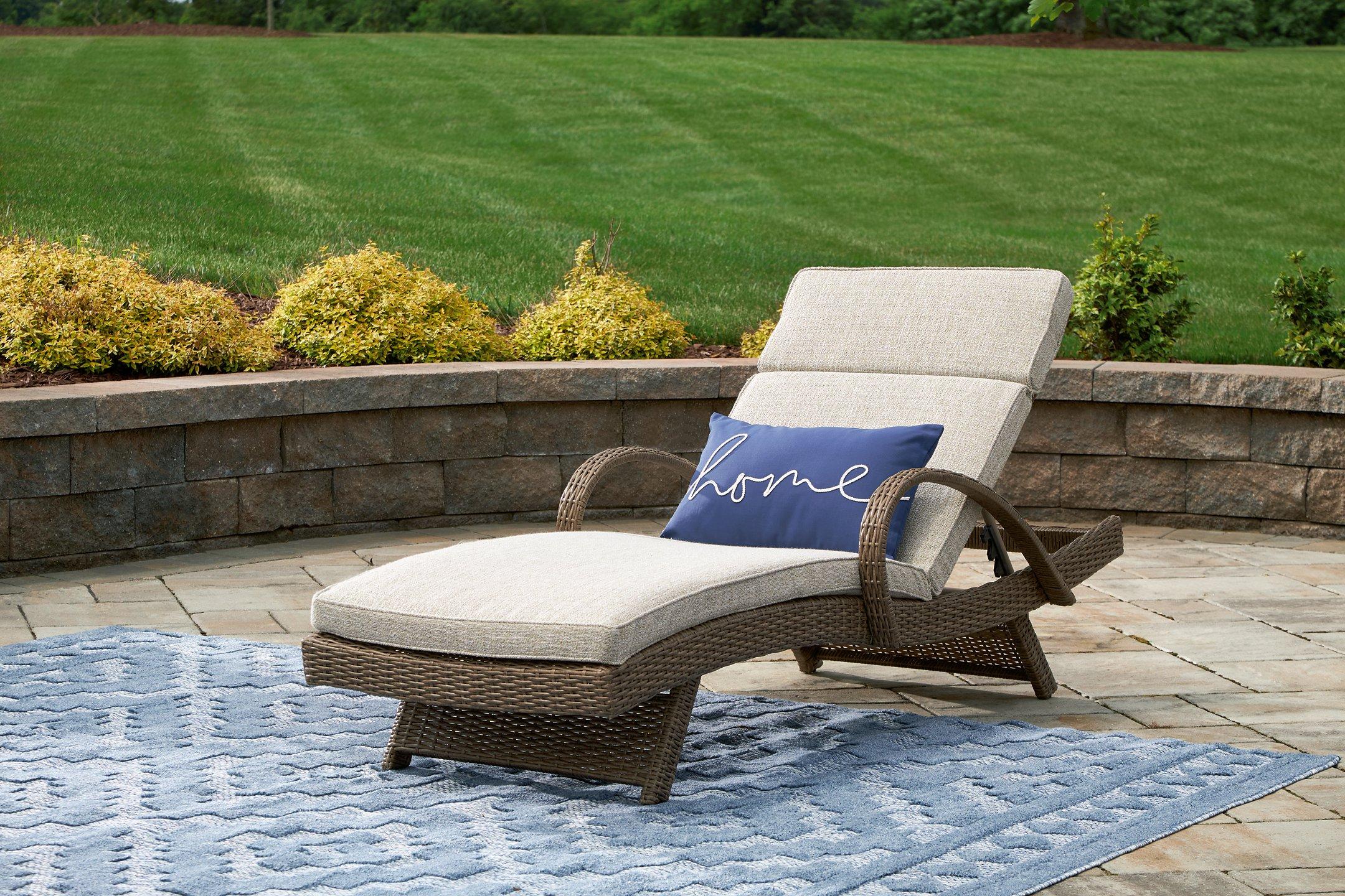 Beachcroft Outdoor Chaise Lounge with Cushion - Furniture 4 Less Outlet (Salinas,CA)