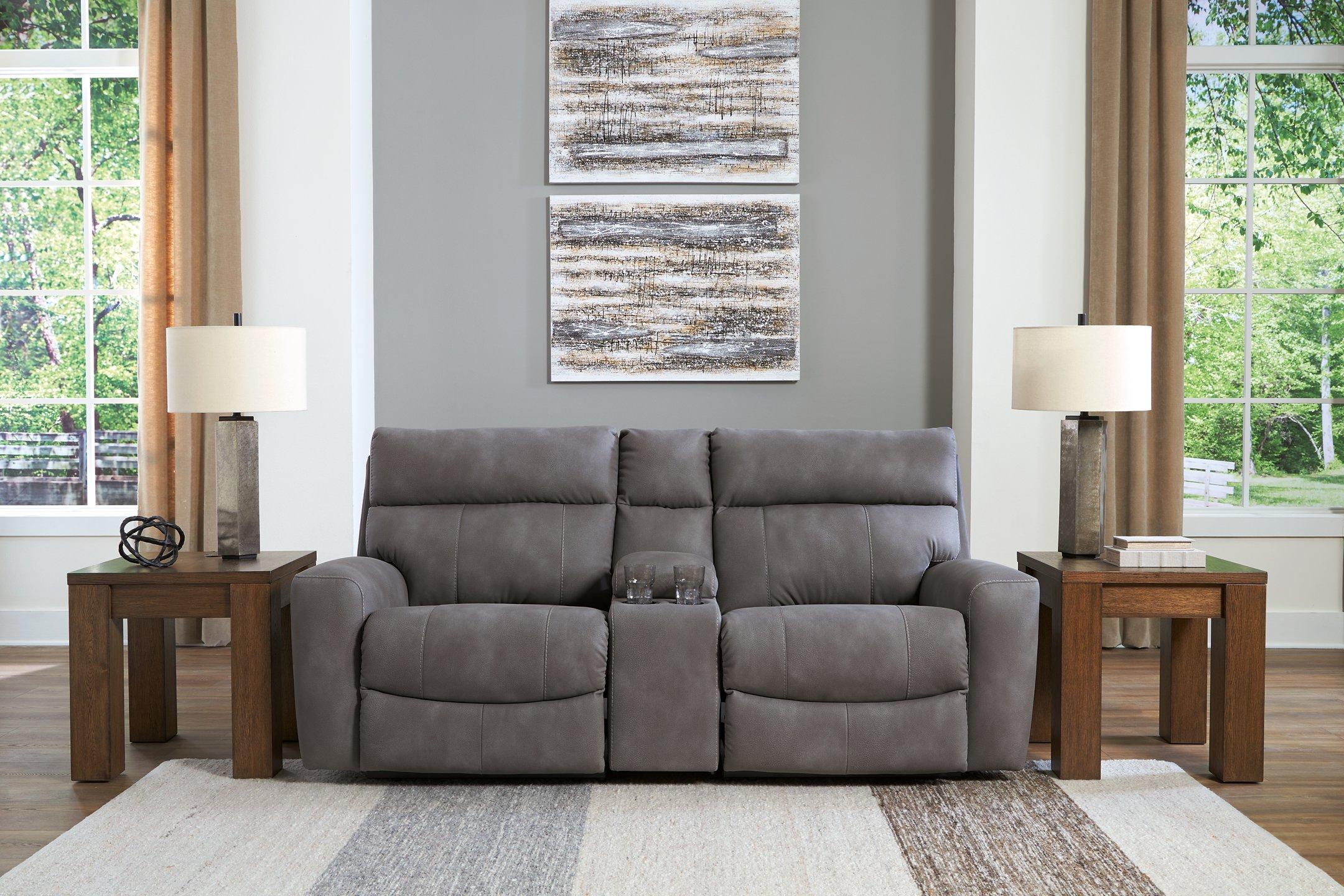 Next-Gen DuraPella Power Reclining Sectional Loveseat with Console - Furniture 4 Less Outlet (Salinas,CA)