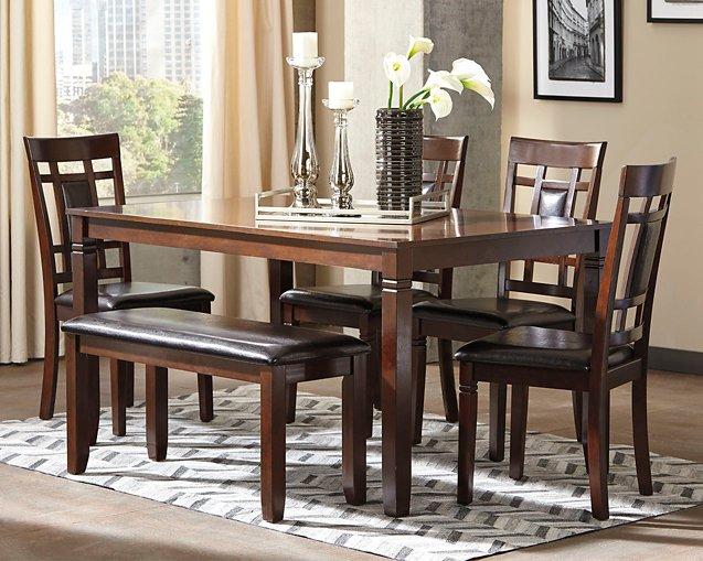 Bennox Dining Table and Chairs with Bench (Set of 6) - Furniture 4 Less Outlet (Salinas,CA)