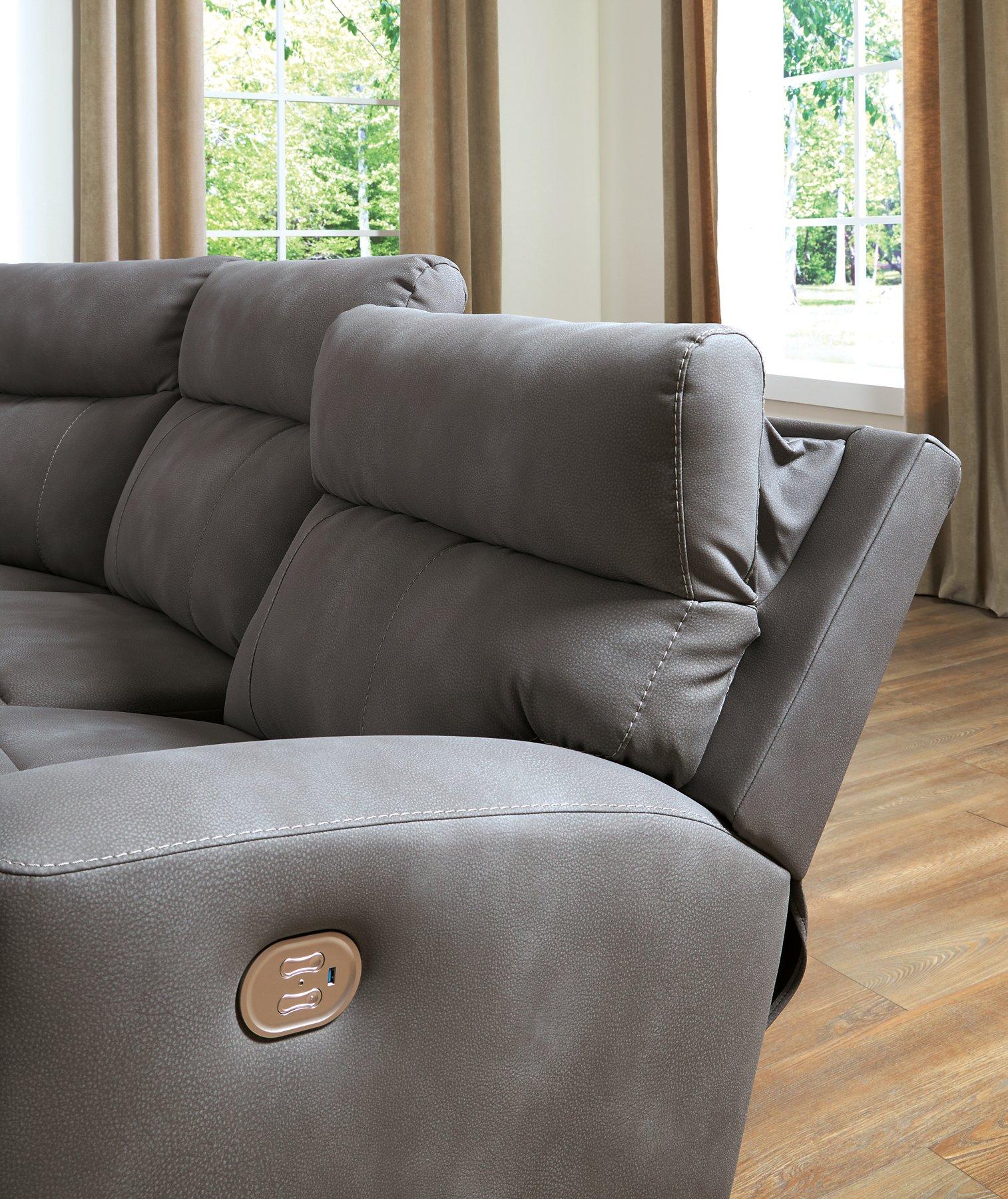 Next-Gen DuraPella Power Reclining Sectional Loveseat with Console - Furniture 4 Less Outlet (Salinas,CA)