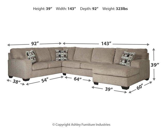 Ballinasloe 3-Piece Sectional with Chaise - Furniture 4 Less Outlet (Salinas,CA)