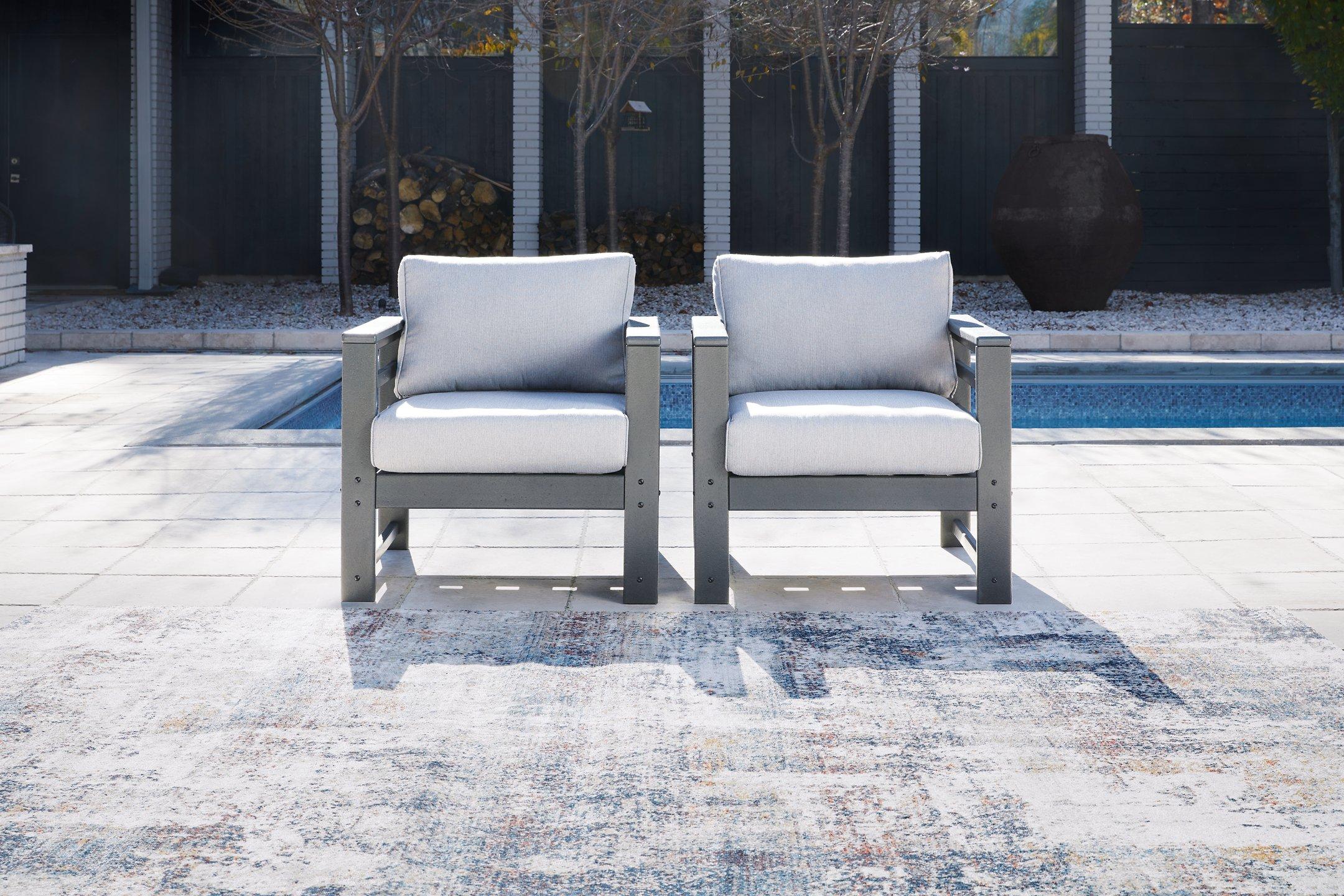 Amora Outdoor Lounge Chair with Cushion (Set of 2) - Furniture 4 Less Outlet (Salinas,CA)