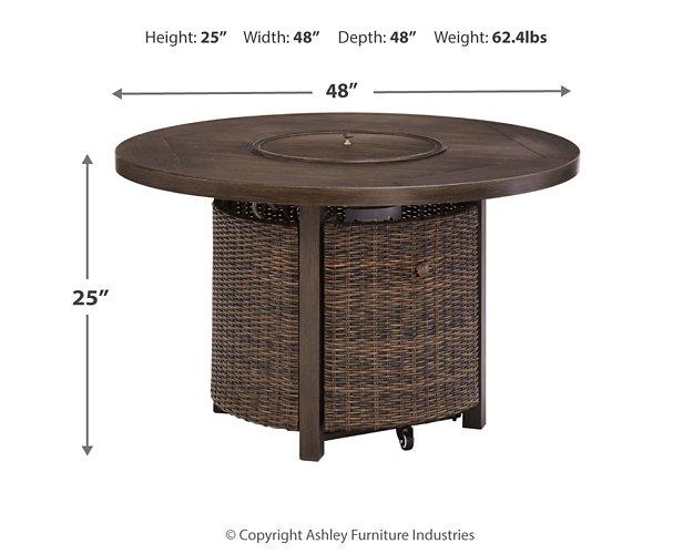 Paradise Trail Paradise Trail Fire Pit Table with 4 Nuvella Swivel Lounge Chairs - Furniture 4 Less Outlet (Salinas,CA)