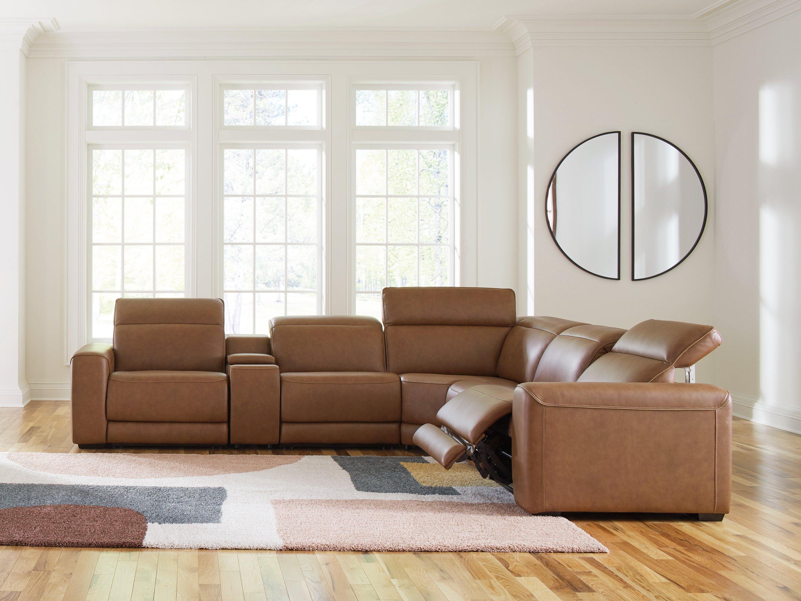 Magic Man Power Reclining Sectional with Console - Furniture 4 Less Outlet (Salinas,CA)
