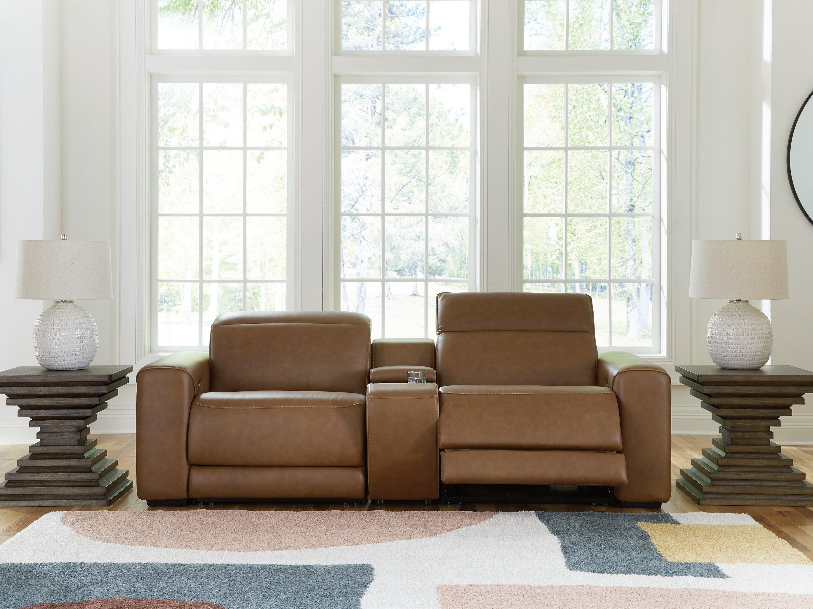 Magic Man Power Reclining Sectional Loveseat with Console - Furniture 4 Less Outlet (Salinas,CA)