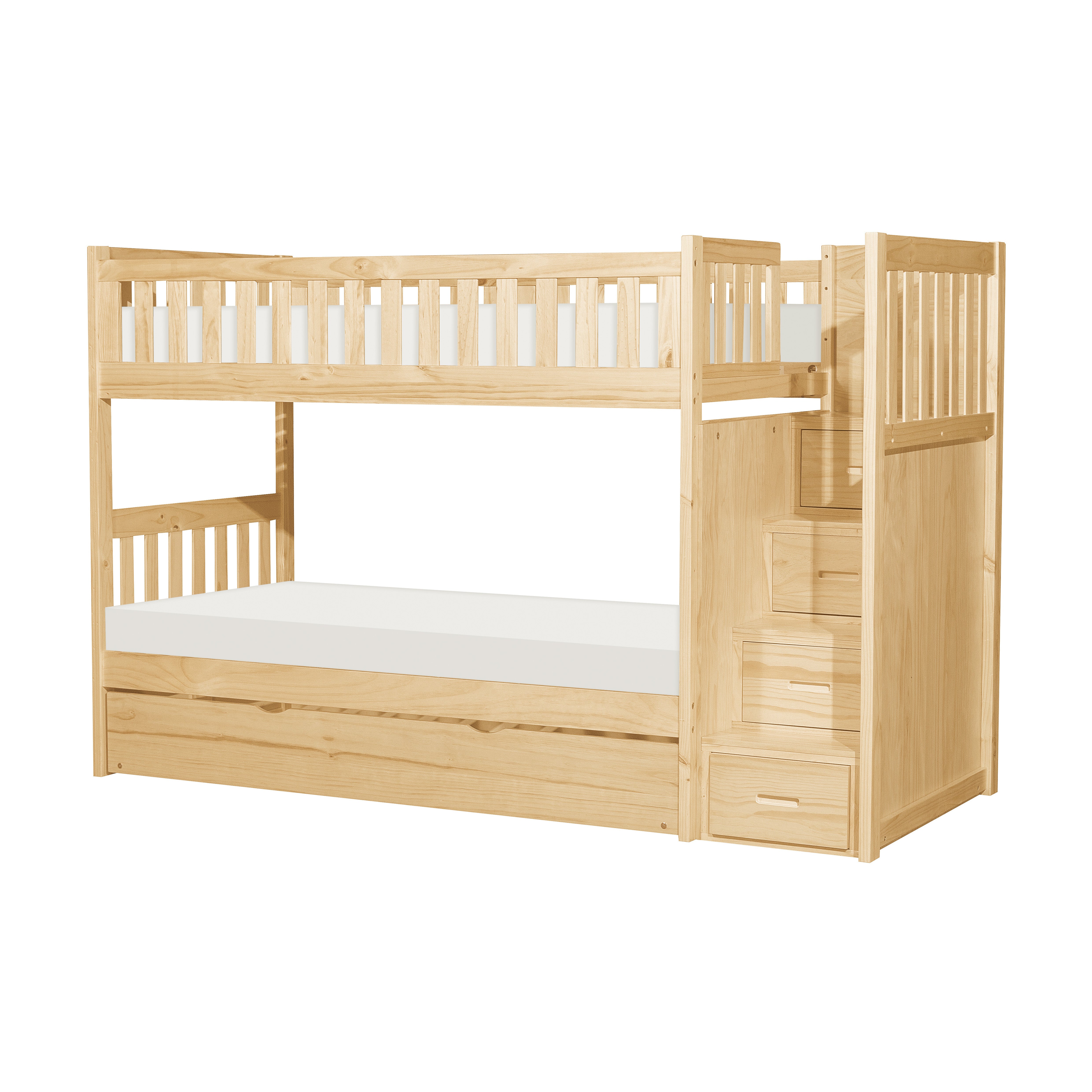 Bartly-(5) Twin/Twin Step Bunk Bed with Twin Trundle image