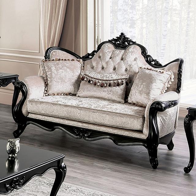 Acapulco White & Espresso Loveseat - Furniture 4 Less Outlet (Salinas,CA)