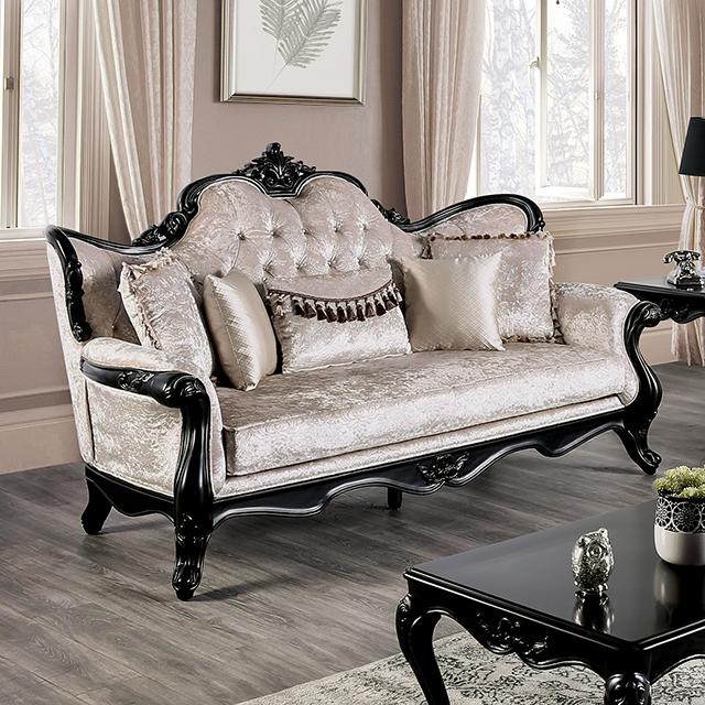 Acapulco White & Espresso Sofa - Furniture 4 Less Outlet (Salinas,CA)