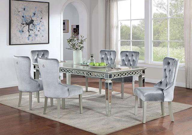 ADALIA Wingback Chair (2/CTN), Silver/Dark Gray - Furniture 4 Less Outlet (Salinas,CA)