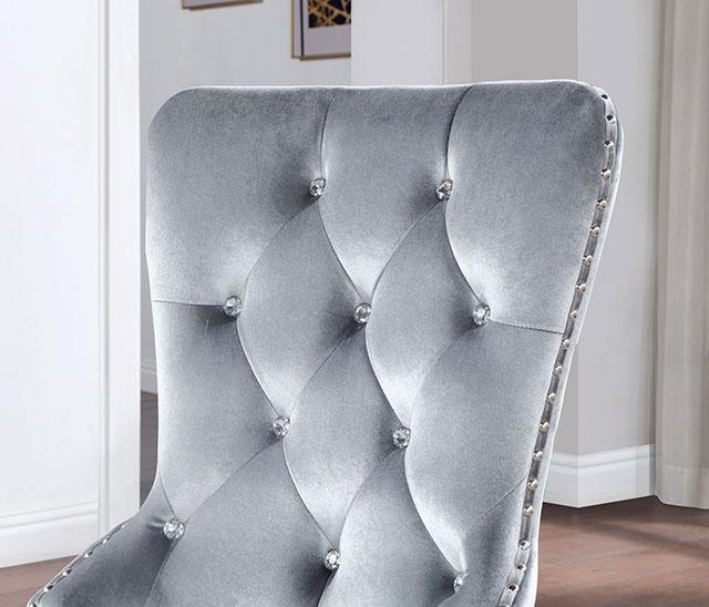 ADALIA Wingback Chair (2/CTN), Silver/Dark Gray - Furniture 4 Less Outlet (Salinas,CA)