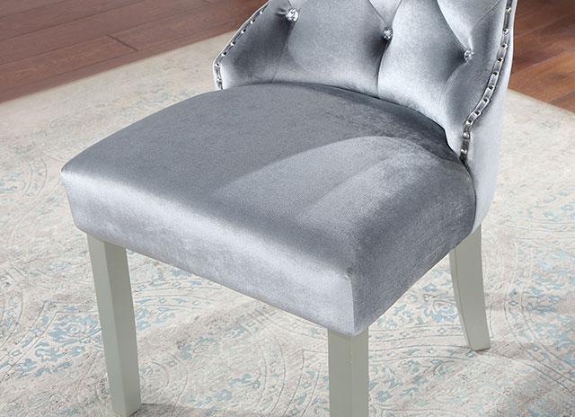 ADALIA Wingback Chair (2/CTN), Silver/Dark Gray - Furniture 4 Less Outlet (Salinas,CA)