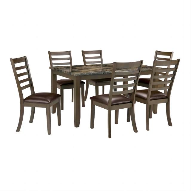 Adia 7 Pc Dinning Table Set Grey & Brown - Furniture 4 Less Outlet (Salinas,CA)
