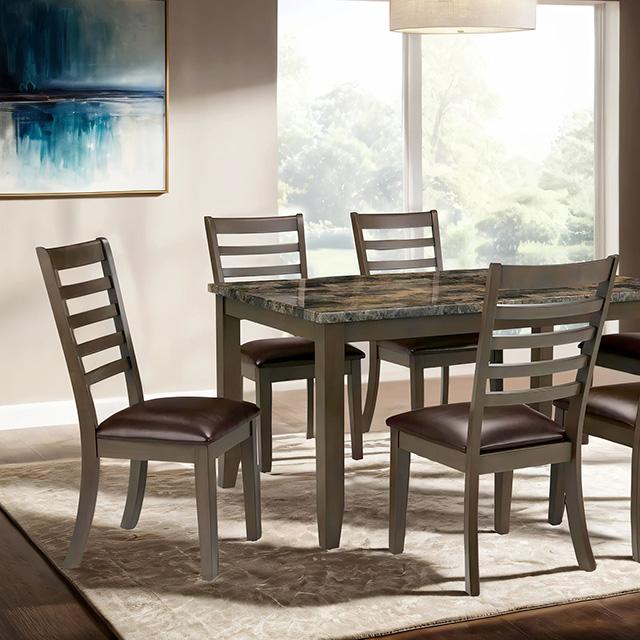 Adia 7 Pc Dinning Table Set Grey & Brown - Furniture 4 Less Outlet (Salinas,CA)