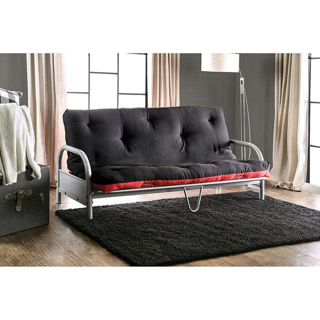 Aksel Black/Red Futon Mattress, Black, Red & Gray - Furniture 4 Less Outlet (Salinas,CA)