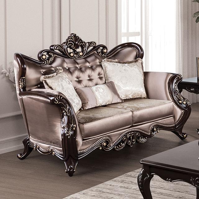 Albacete Loveseat Campage & Walnut - Furniture 4 Less Outlet (Salinas,CA)