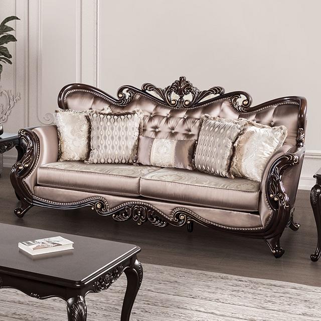 Albacete Sofa Campage & Walnut - Furniture 4 Less Outlet (Salinas,CA)