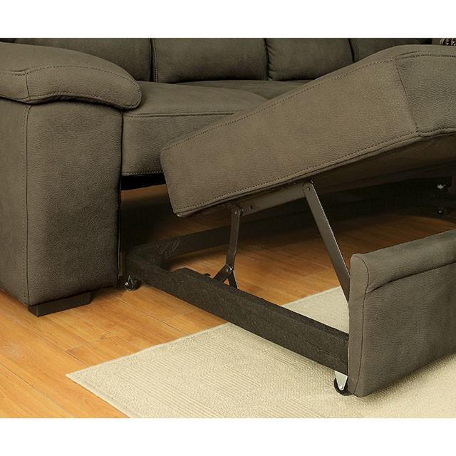 ALCESTER Brown & Gray Sectional w/ Sleeper, Ash - Furniture 4 Less Outlet (Salinas,CA)