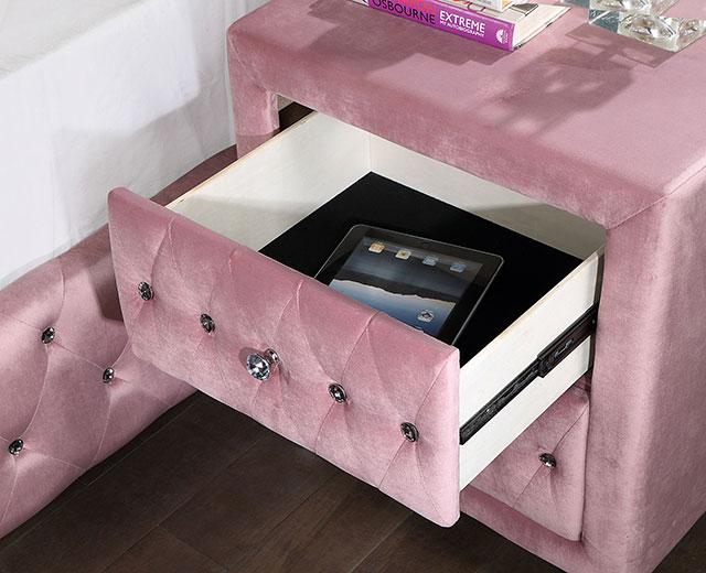 ZOHAR Night Stand, Pink - Furniture 4 Less Outlet (Salinas,CA)