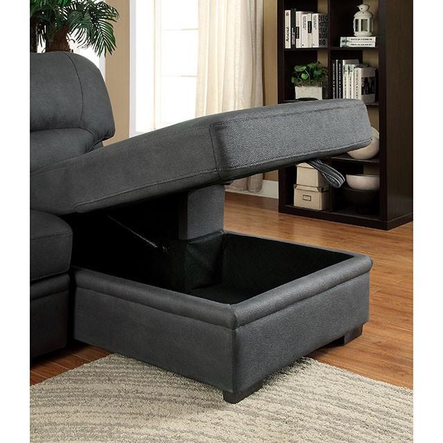 ALCESTER Brown & Gray Sectional w/ Sleeper, Ash - Furniture 4 Less Outlet (Salinas,CA)
