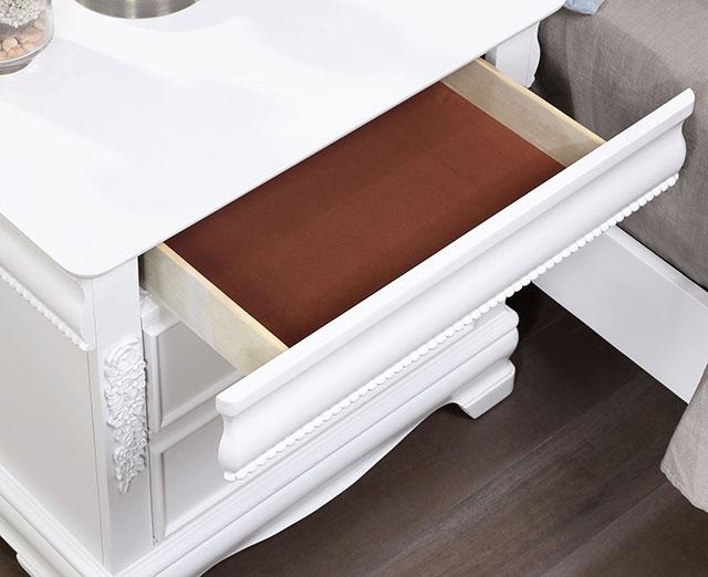 ALECIA Night Stand w/ USB, White - Furniture 4 Less Outlet (Salinas,CA)