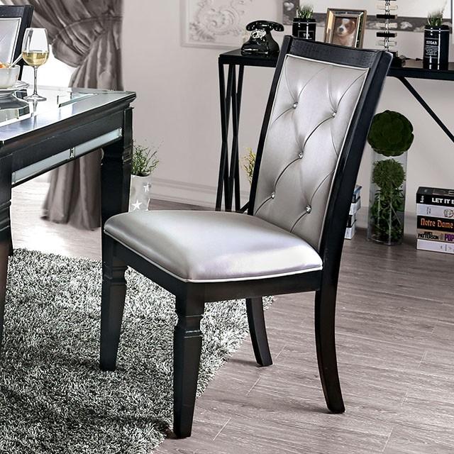 Alena Black/Silver Side Chair (2/CTN) - Furniture 4 Less Outlet (Salinas,CA)