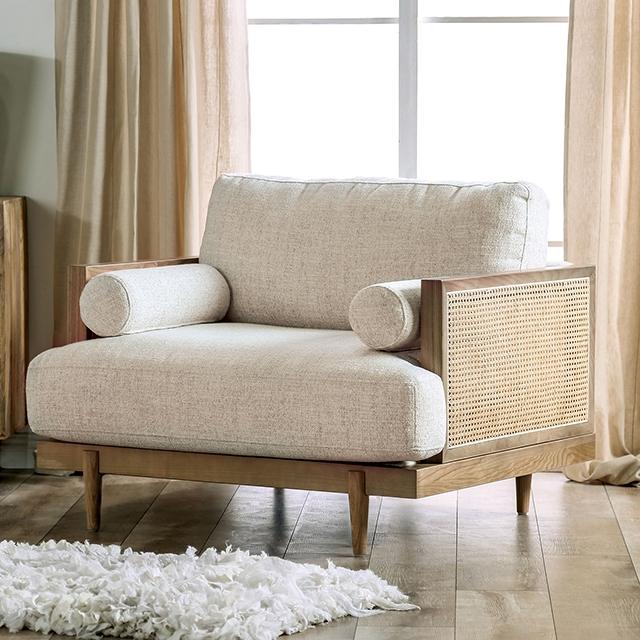 ALESUND Chair, Beige/Light Oak Natural & Brown - Furniture 4 Less Outlet (Salinas,CA)