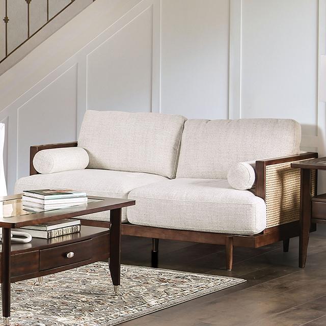 ALESUND Loveseat, Beige/Light Oak, Natural & Brown - Furniture 4 Less Outlet (Salinas,CA)
