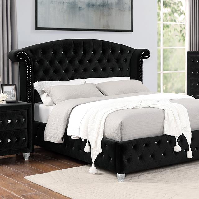 Zohar Bed Black & Pink - Furniture 4 Less Outlet (Salinas,CA)