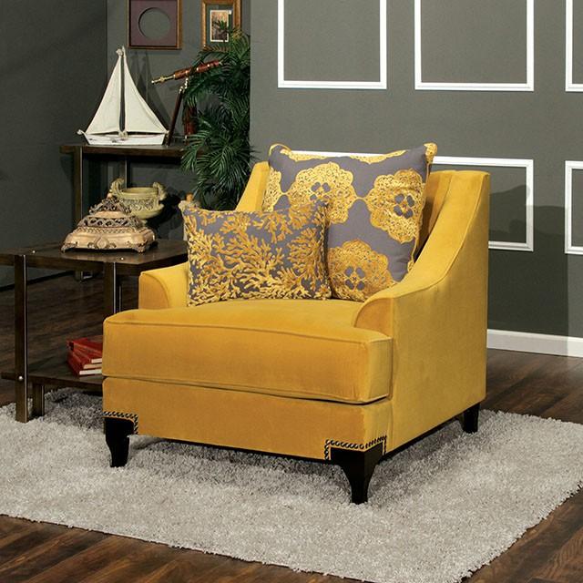 Wolver Gold/Gray Chair, Gold - Furniture 4 Less Outlet (Salinas,CA)