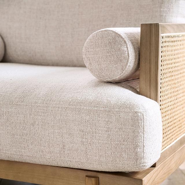 ALESUND Loveseat, Beige/Light Oak, Natural & Brown - Furniture 4 Less Outlet (Salinas,CA)