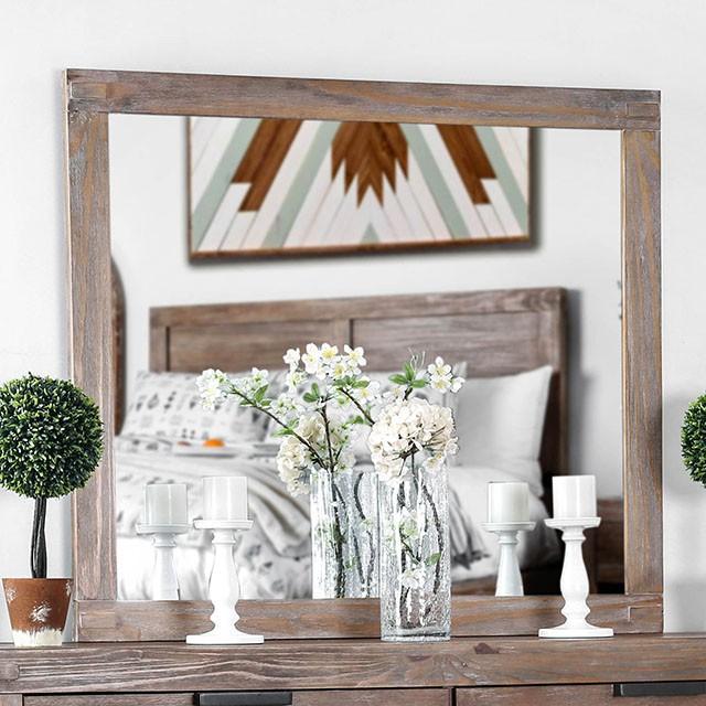 Wynton Weathered Light Oak Mirror - Furniture 4 Less Outlet (Salinas,CA)