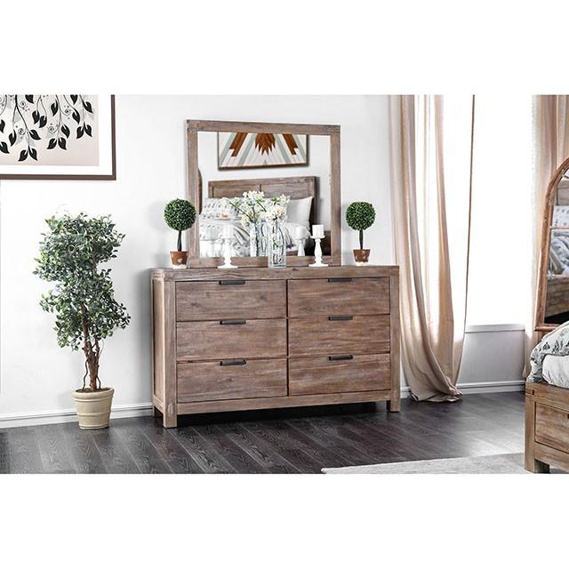Wynton Weathered Light Oak Mirror - Furniture 4 Less Outlet (Salinas,CA)