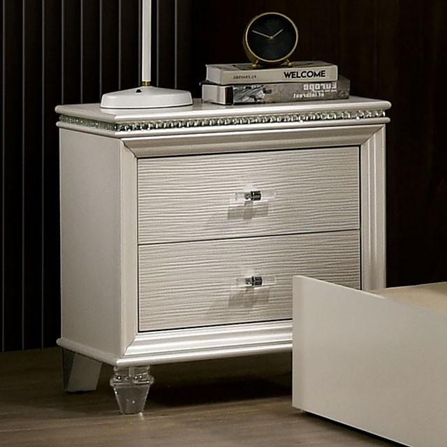 ALLIE Night Stand Beige & Rose Gold - Furniture 4 Less Outlet (Salinas,CA)