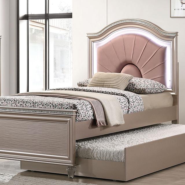 Allie Bed Beige & Pink - Furniture 4 Less Outlet (Salinas,CA)
